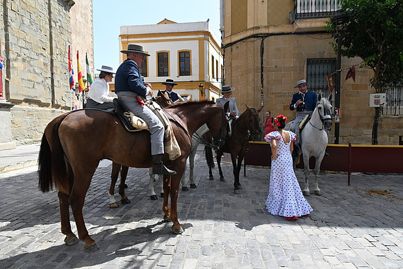 Street scene, traditional dress, Tarifa, Spain - September 2026